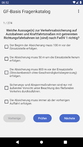 Android application GF-Basis NRW Vortest screenshort