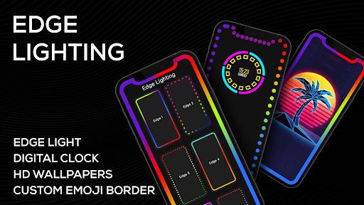 Android application Edge Lighting Wallpaper-Clocks screenshort