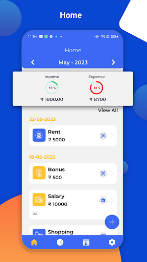 Android application Expense Manager screenshort