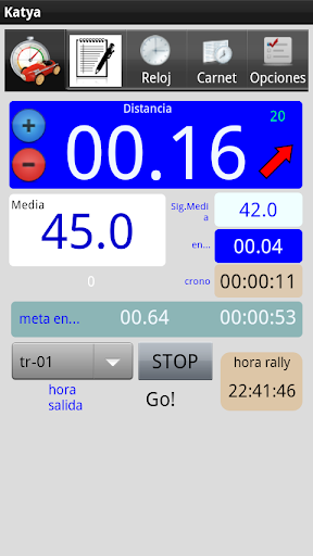 Android application Katya (rallys regularidad) screenshort