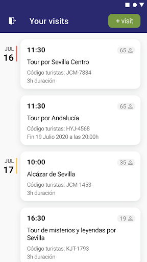 Android application OnGuide Tours Operator screenshort