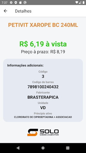 SOLO - Consulta Preços Screen 2