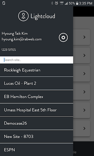 Android application Lightcloud screenshort