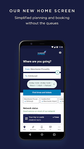 Train tickets, travel & times Screen 2