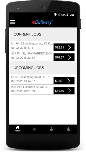 Android application eDelivery Driver screenshort