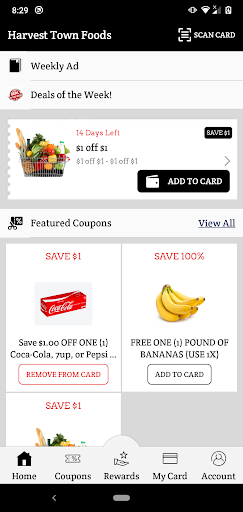Android application Harvest Town Foods screenshort