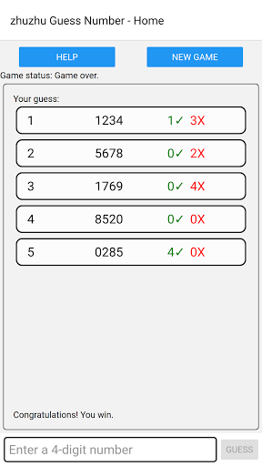 zhuzhu Guess Number Screen 3