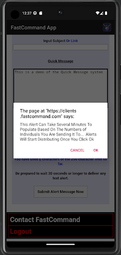 FastCommand App Screen 2