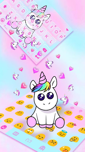 Cute Girly Unicorn Keyboard Ba Screen 2