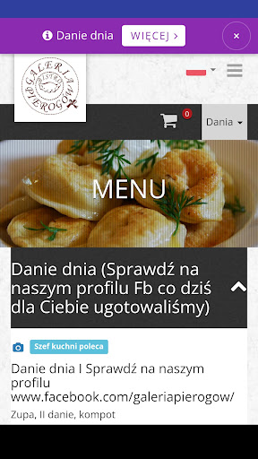 Android application Galeria Pierogów - Kraków screenshort