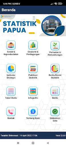 Android application Statistik Papua screenshort