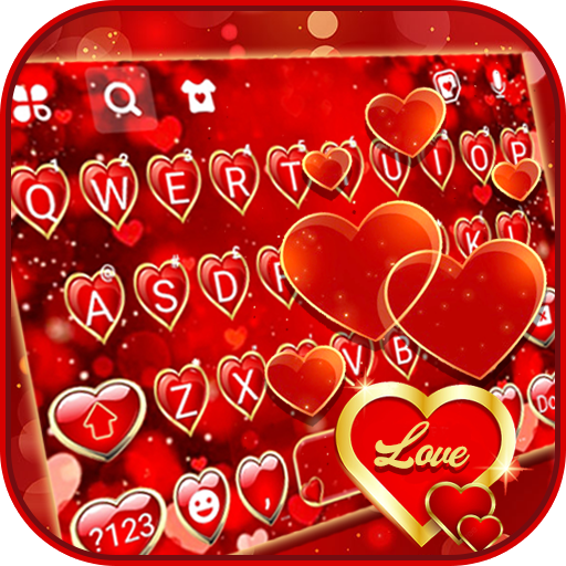 Golden Love Hearts Theme logo