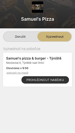Android application Samuel's pizza a burger screenshort