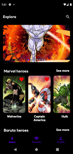 Android application Heroes 4U screenshort
