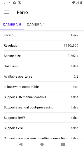 Ferro - System & Device info Screen 2