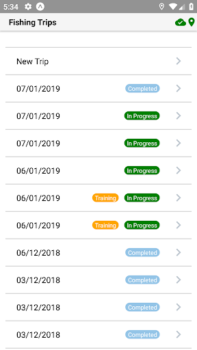 Android application eCatch Logbook screenshort