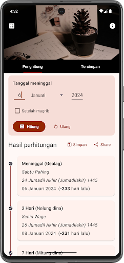 Pendak Hitung Hari Selamatan