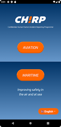Android application CHIRP screenshort