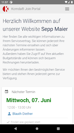 Android application Komda® Join screenshort
