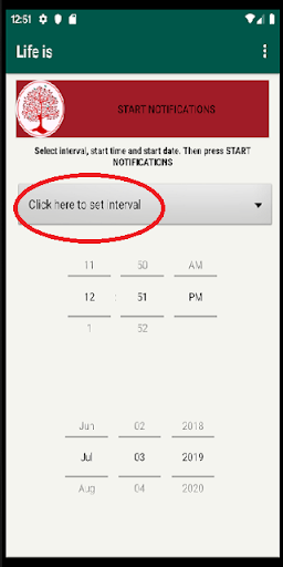 Android application Life is screenshort