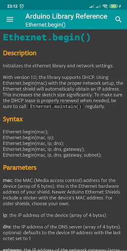 Arduino Library Reference Screen 2