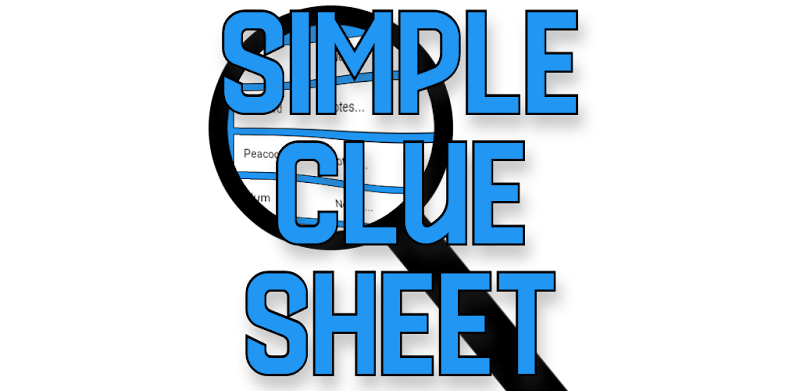 Simple Clue Sheet (Cluedo)