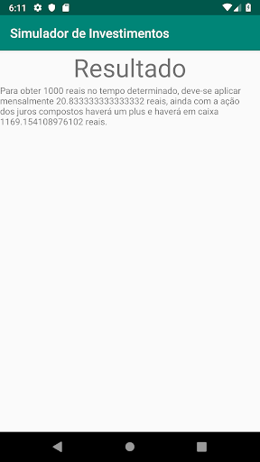 Simulador de Investimentos Screen 2
