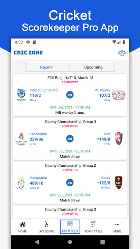 CrickZone Cricket Live Scores, Live Cricket App