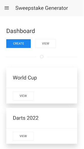 Android application Sweepstake Generator screenshort