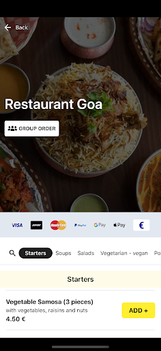 Restaurant Goa Screen 2