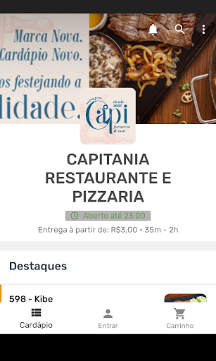 Android application CAPITANIA RESTAURANTE E PIZZAR screenshort