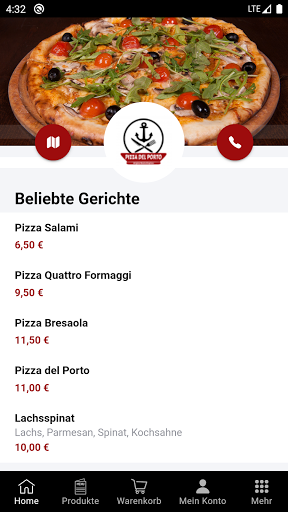 Android application Pizza Del Porto screenshort