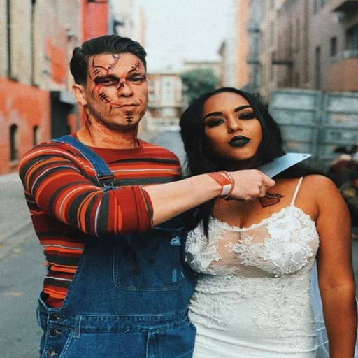 Halloween couple costumes logo