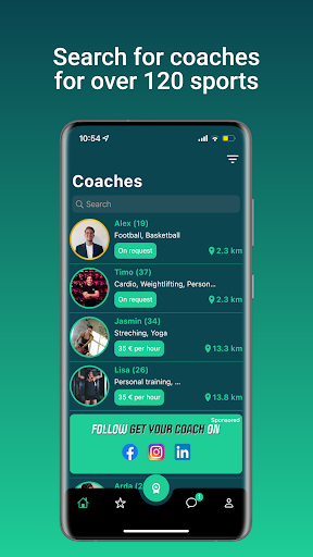 Android application Get Your Coach screenshort