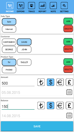 Android application Cash Book screenshort
