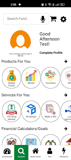 Android application KUDE investments screenshort