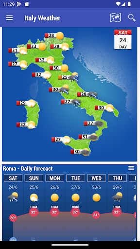 Android application Italy Weather screenshort