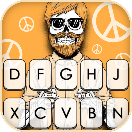 Hipster Guy Keyboard Backgroun logo