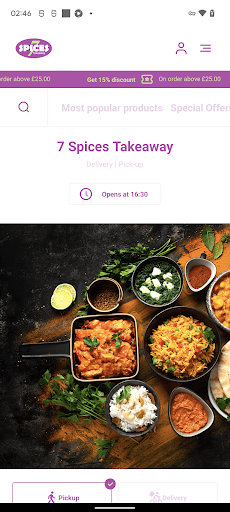Android application 7 Spices Takeaway Glasgow screenshort
