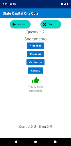 USA Capital City Quiz Screen 3