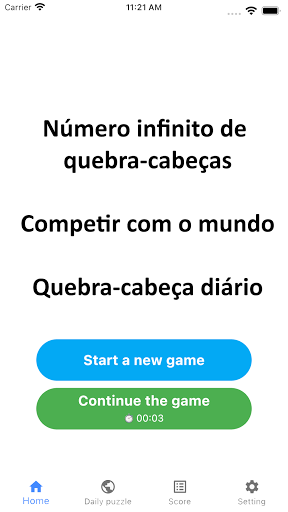 Visualização do aplicativo