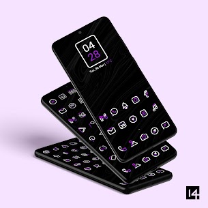Aline Purple icon pack Pro Paid Apk – linear purple icons 1