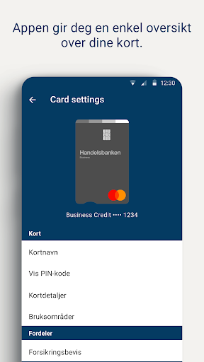 Handelsbanken NO Business Card Screen 3