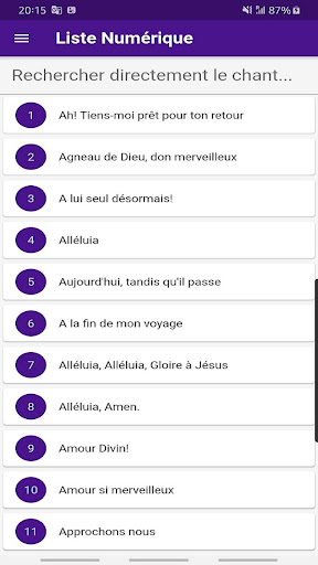 Android application Choeurs & Cantiques screenshort