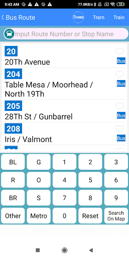 Denver RTD Bus Tracker Screen 2