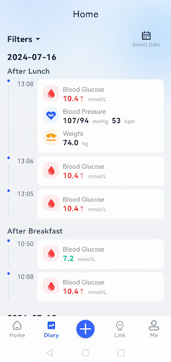 On Call SG Diabetes Management Screen 3