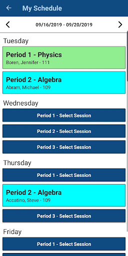 Adaptive Scheduler Screen 3