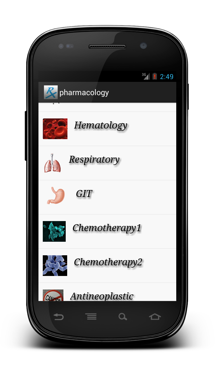Android application pharmacology screenshort