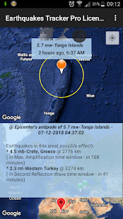 Earthquakes Tracker Pro Captura de pantalla