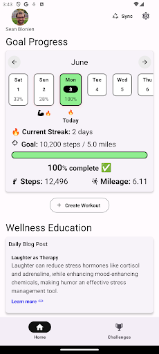 Android application FlyFit screenshort